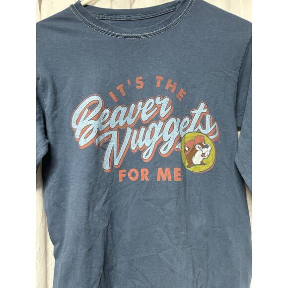Bucees T Shirt Adult Small Blue Long Sleeve Its The Beaver Nuggets For Me - Picture 2 of 6